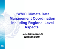 WMO Climate Data Management Coordination including