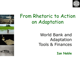 World Bank and Adaptation to Climate Variability & Change