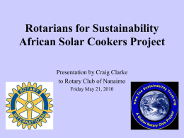 Sustainability Trust & Solar Cookers