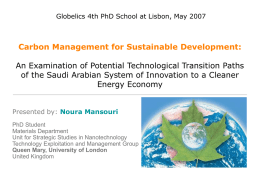 Carbon Management for Sustainable Development: The Case