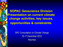 SOPAC Div Presentation to SPC CC Mtg