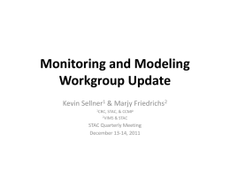 Monitoring and Modeling Workgroup Update
