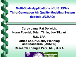 U.S. EPA’s Models-3 : An Integrated “One