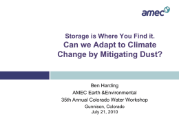 Storage is Where You Find it. Can we Adapt to Climate