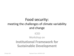 Food security: meeting the challenges of climate