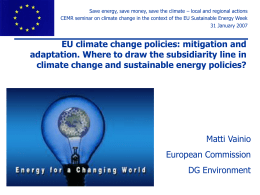 EU Climate Change Policy - Council of European