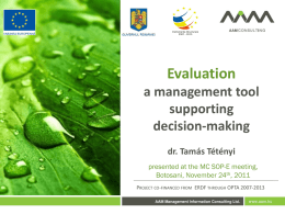 Evaluation: a management tool supporting decision
