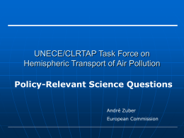 UNECE/CLRTAP Task Force on Hemispheric Transport of Air