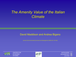 The Amenity Value of the Italian Climate