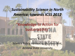 Sustainability Science in North America: towards ICSS 2012