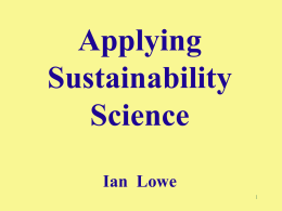 SCE2420 Lecture 23 - The Sustainability Society