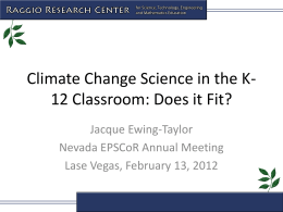 Climate Change Science in the K