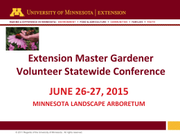 Extension Master Gardener Volunteer Statewide Conference