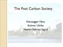 The Post Carbon Society - Austrian Institute of Economic