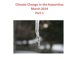 Climate Change in the Kawarthas March 2014 Part 1