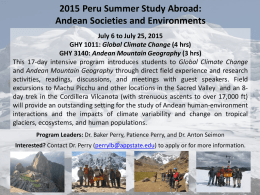 2014 Peru Summer Study Abroad: Andean Societies and
