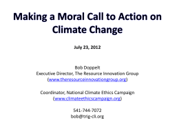"moral call to action" on climate change?