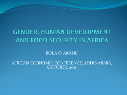 gender, human development and food security in africa