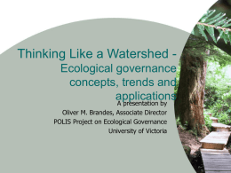 Thinking Like a Watershed - Ecological