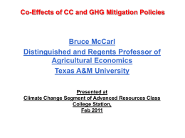 Topic 11: Co-Effects of CC and GHG Mitigation Policies