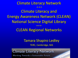 The Climate Literacy Essential Principles: Improving Climate