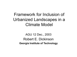 Framework for Inclusion of Urbanized Landscapes in a Climate Model