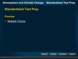 Atmosphere and Climate Change Standardized Test Prep