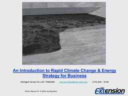 Rapid Climate Change and Energy Strategy for