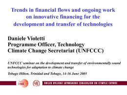 Trends in financial flows and ongoing work on innovative