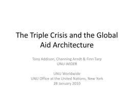 The Triple Crisis and the Global Aid Architecture
