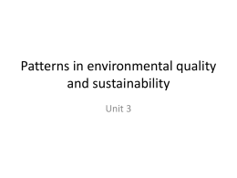Patterns in environmental quality and sustainability