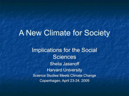 A New Climate for Society - Science Studies Meet Climate Change