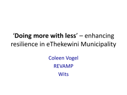 `Doing more with less` – building resilience in eThekewini Municipality