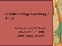 Climate Change Reporting in Africa