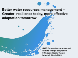Better water resources management - 5th World Water Forum Content