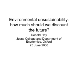 Environmental unsustainability: how much should we discount the