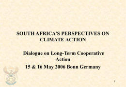 South Africa`s perspectives on climate action