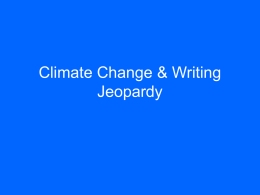 Climate Change & Writing Jeopardy