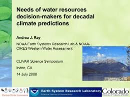 Needs of Water Resources Decision-Makers for