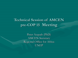 Technical Session of AMCEN Pre-COP 15 Meeting