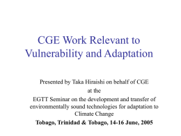 CGE work relevant to vulnerability and adaptation