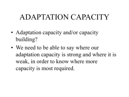 Adaptation capacity, an introduction