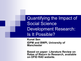 Quantifying the Impact of Social Science Research