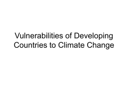 Vulnerabilities of Developing Countries to Climate Change