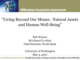 Ecosystem Services - University of Washington