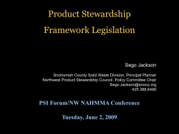 Presentation - Product Stewardship Institute