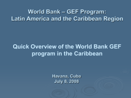 World Bank presentation - Global Environment Facility