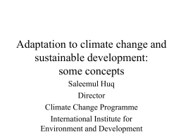 Adaptation to climate change and sustianble development: Some