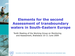 Elements for the second Assessment of transboundary