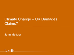 Climate Change – UK Damages Claims?